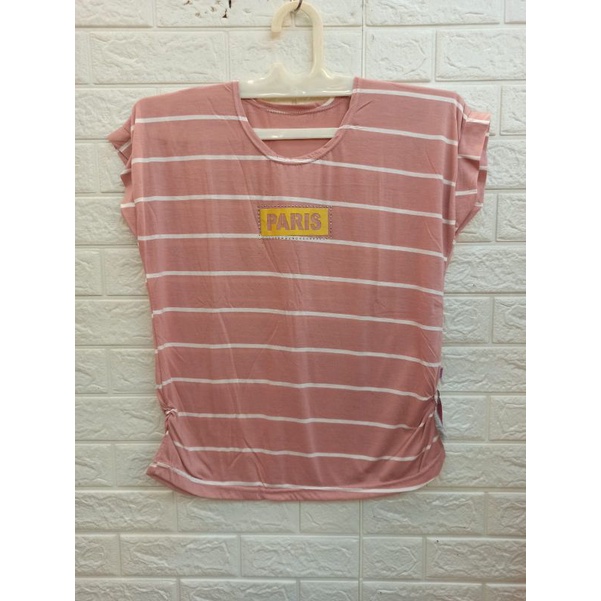 Tshirt kaos ladies cewek motif garis lurus