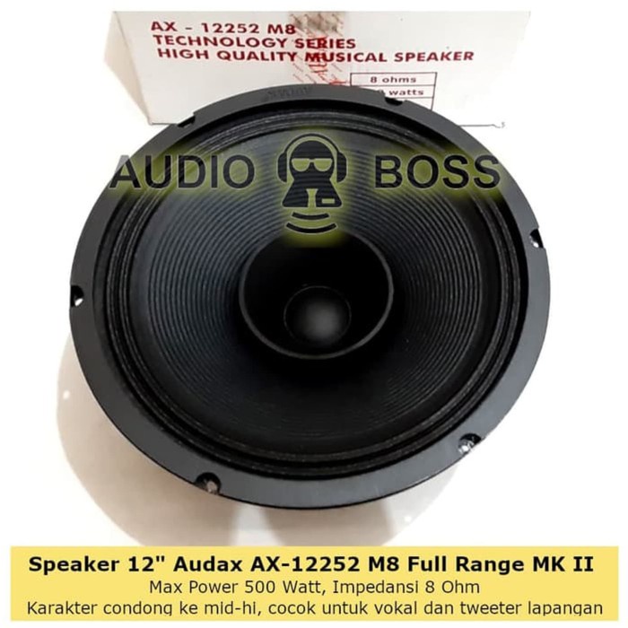 SPEAKER Speaker 12 Inch In Full Range Audax AX 12252 M8 500 Watt AX-12252 MKII stereo aktif mic bass