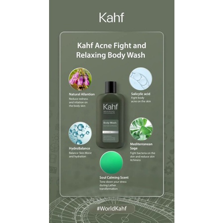KAHF Body Wash Acne &amp; Relaxing 200ml (Sabun Badan)