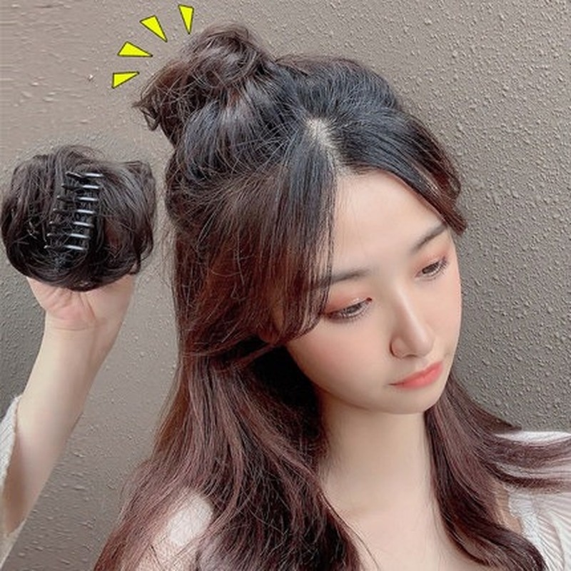 Ikat Rambut Scrunchies Elastis Model Kepang Keriting Messy Bahan Sintetis Untuk Wanita