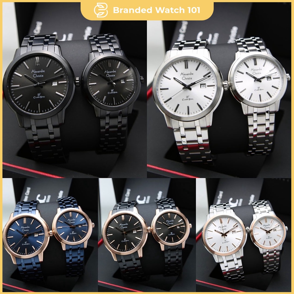 ORIGINAL Jam Tangan Pria &amp; Wanita Alexandre Christie AC 8657 / AC8657 / 8657 Garansi Resmi 1 Tahun, Stainless