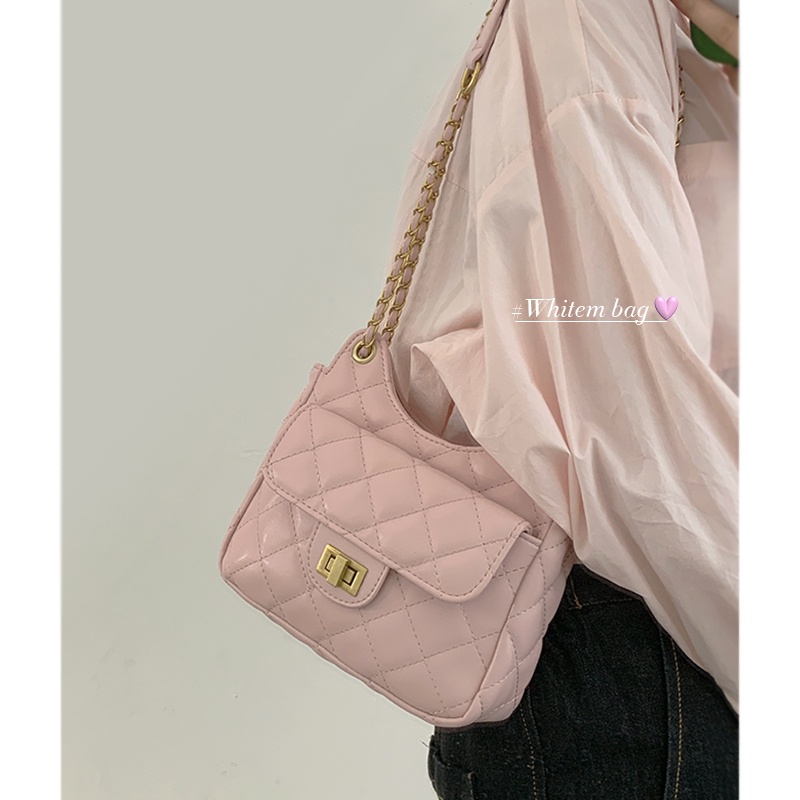 Suhao Lingge tas rantai wanita musim panas 2022 fashion trendi baru tas ketiak aroma kecil tekstur niche tas messenger all-match