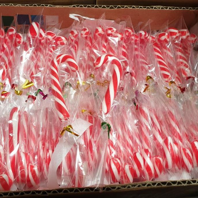 

EXCLUSIVE!Permen Tongkat Natal - Candy Cane uk 7cm isi 50|RA9