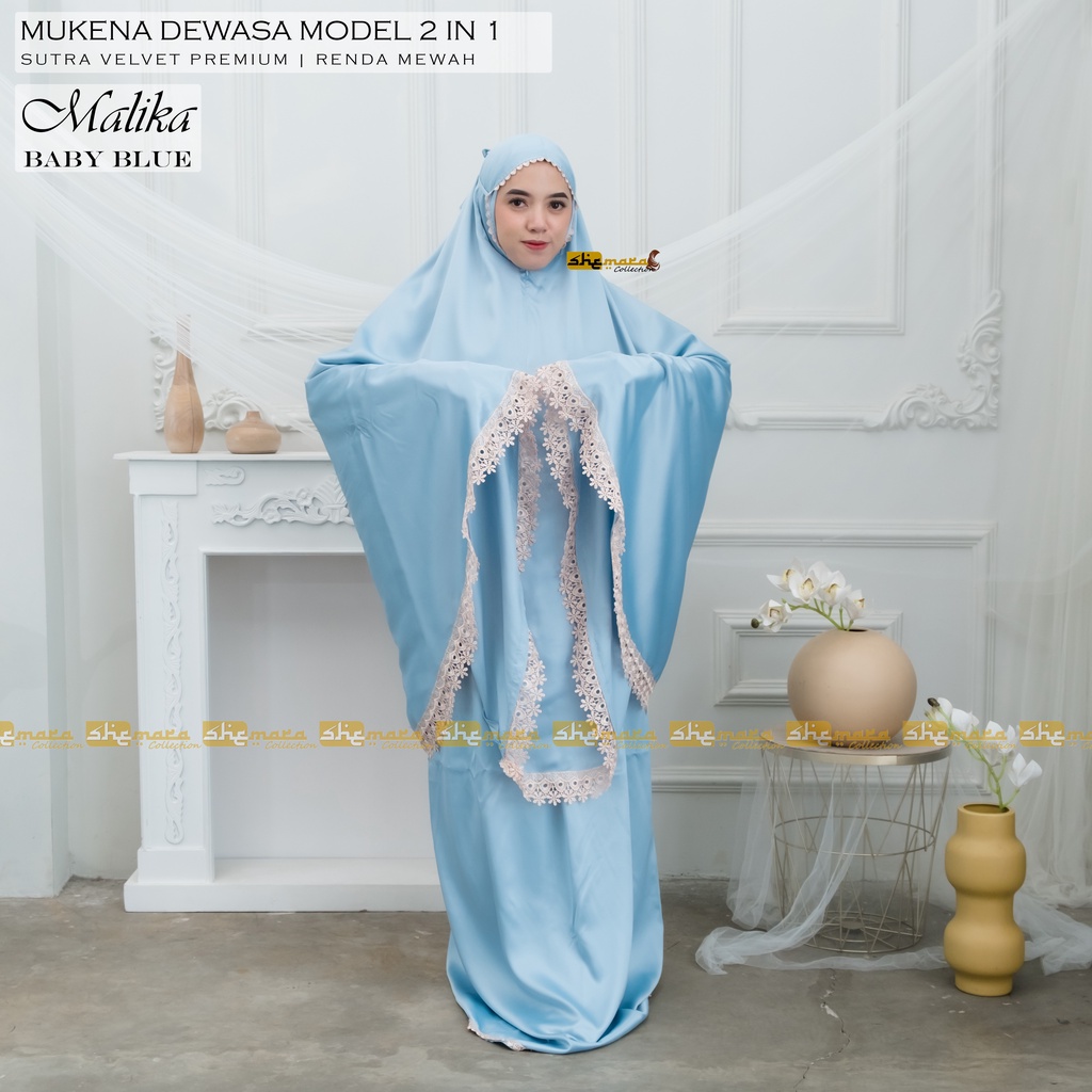 Mukena Dewasa 2in1 Silky Renda Mewah Silk Premium SheMara - MalikaSeries