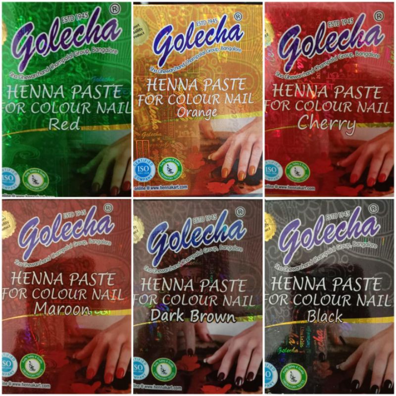 1 Box 12pcs GOLECHA NAIL Tube Henna Paste Golecha Kuku Kutek Halal