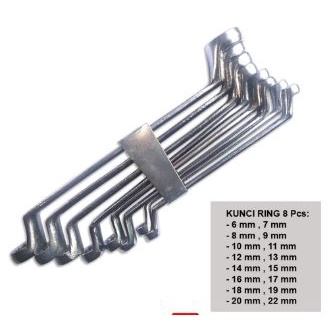 PAKET KUNCI RING KUNCI PAS SET Double Ring 8 PCS + KUNCI Y 8X10X12 MM + OBENG BOLAK BALIK