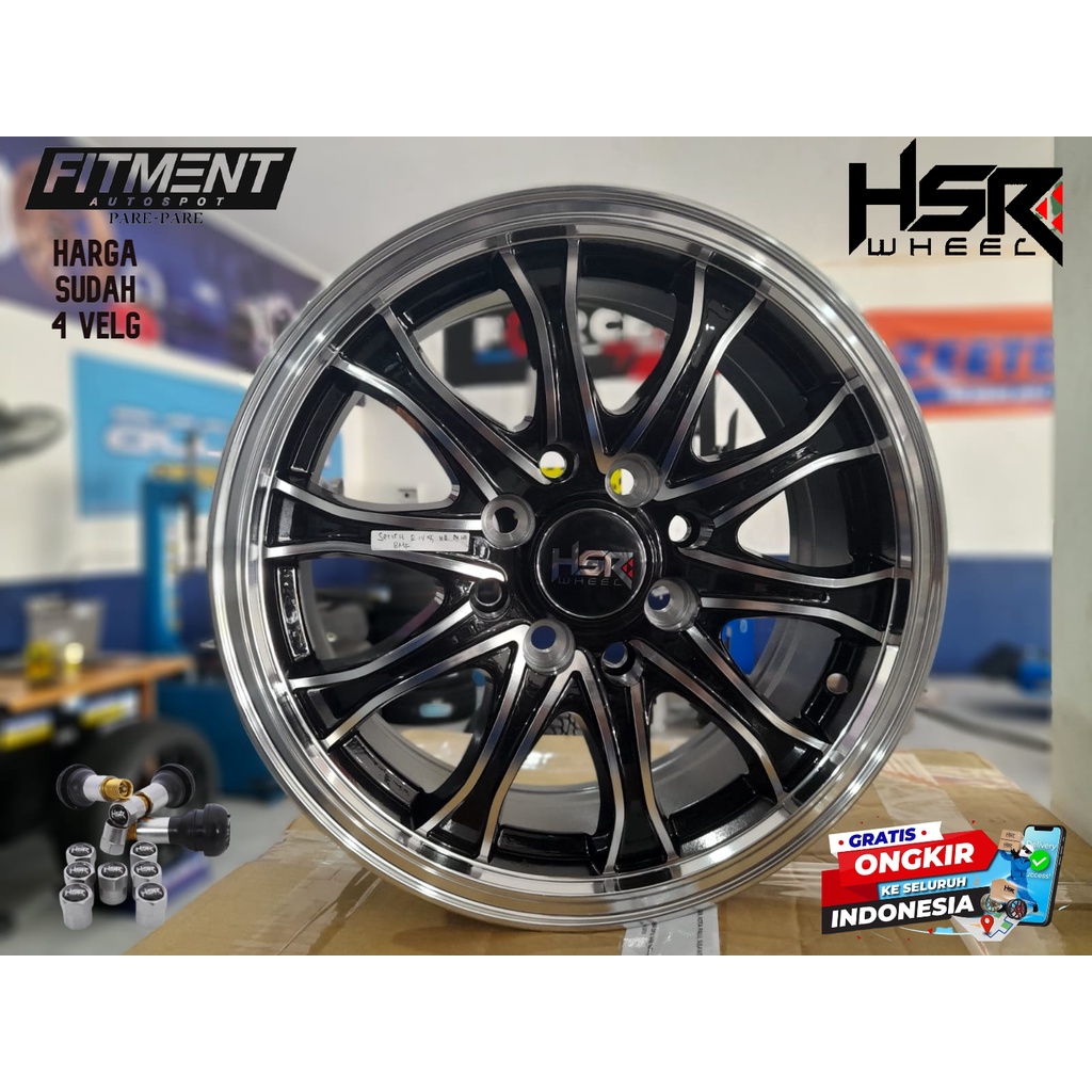 VELG MOBIL TERLARIS TYPE HSR SERIRIT 11693  R14X6 H8X100-114,3 ET40 BMF GRATIS PASANG