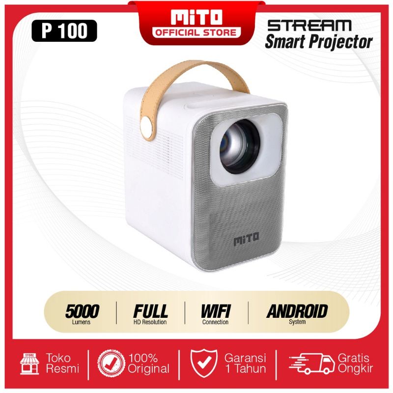 Mito Smart Projector Stream P100 Android 9.0 WiFi Bluetooth Proyektor