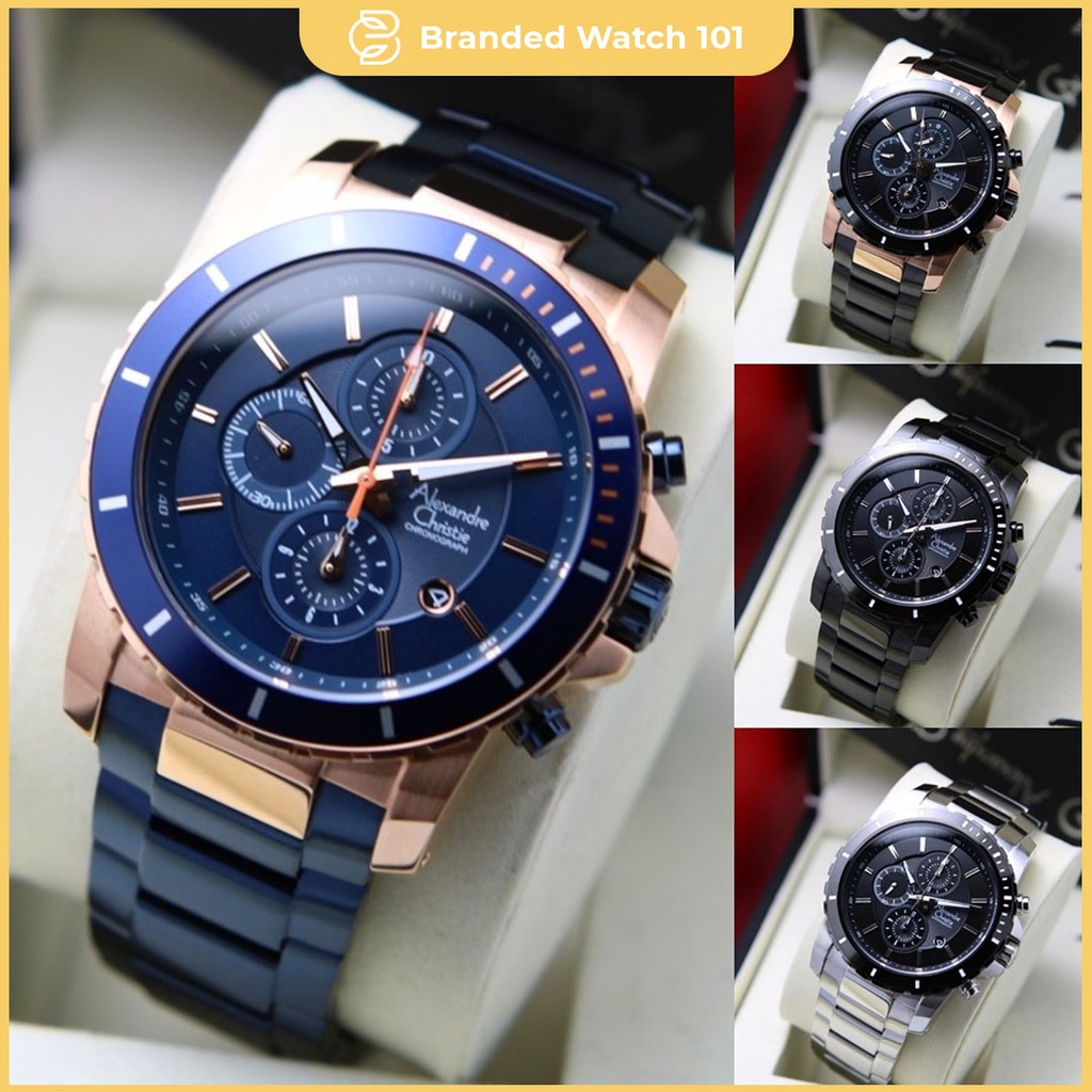ORIGINAL Jam Tangan Pria Alexandre Christie AC 6141 / AC6141 / 6141 Garansi Resmi 1 Tahun, Stainless