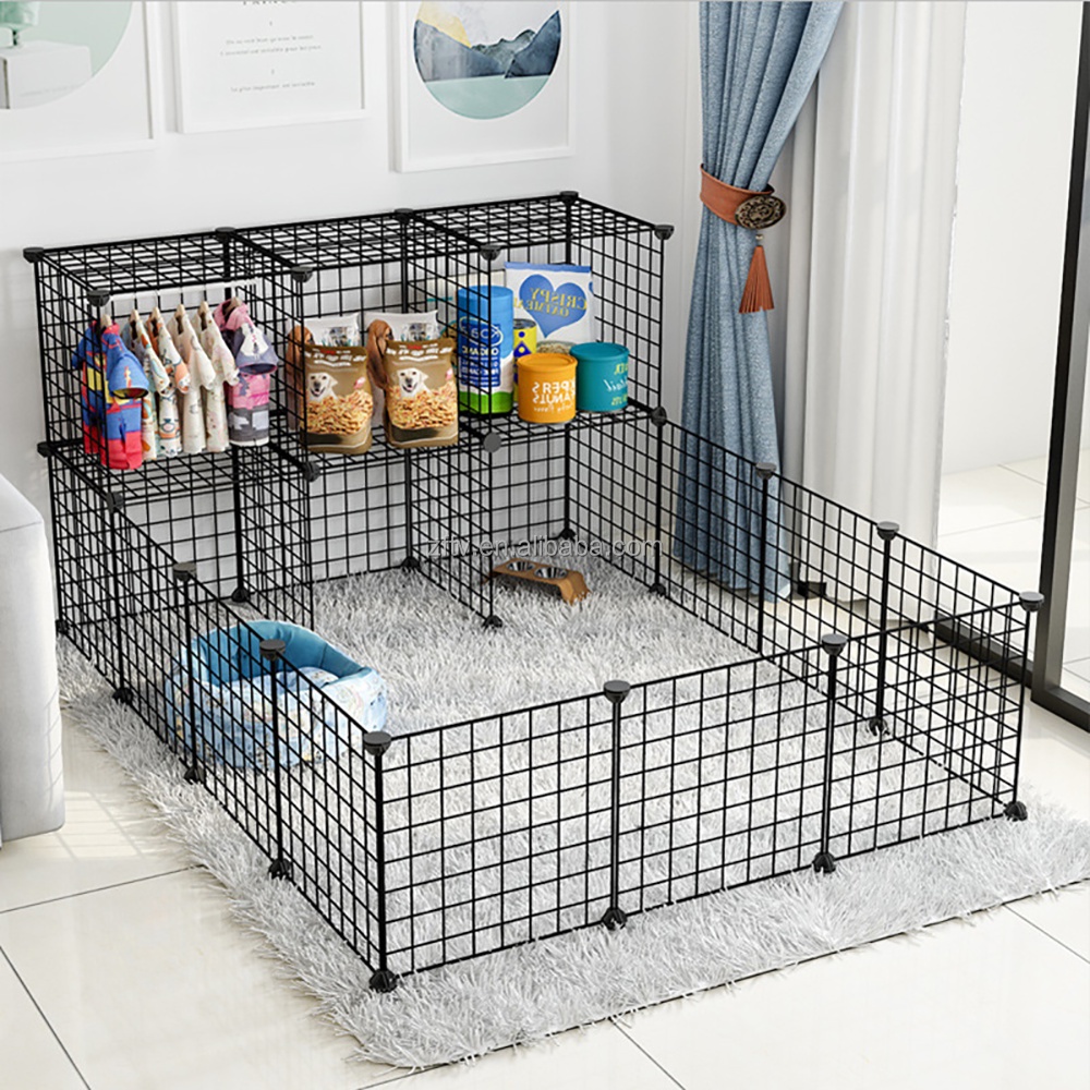 Pet’ oPedia  Pet Cage Indoor Portable Metal Wire Pagar Kandang Hewan Peliharaan / Kandang Anjing / Kandang Kucing / Kandang Hamster Burung Pagar Besi DIY