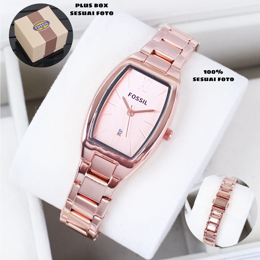 BEST SELLER JAM TANGAN WANITA FS E85 TALI RANTAI TANGGAL AKTIF DM 2.6CM FREE BOX &amp; BATERAI || JAM TANGAN FASHION PRIA JAM TANGAN COWOK MURAH