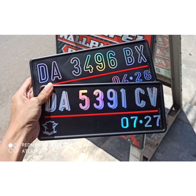 STIKER STICKER PLAT NOMOR MOTOR DAN MOBIL PLAT PUTIH PLAT HITAM STIKER PLAT HOLOGRAM