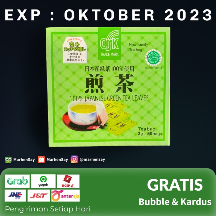 

teh hijau green tea jepang osk japanese greentea halal cocok utk diet