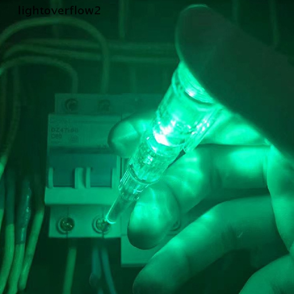 (lightoverflow2) Pena Tester Voltase Listrik 70-250V Tahan Air Dengan Lampu Indikator