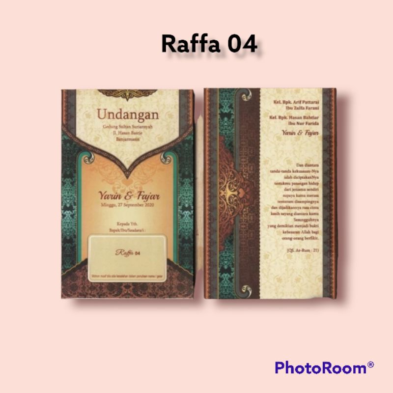 RAFFA 04 | Blangko Undangan Pernikahan | Undangan Pernikahan | Kartu Undangan Nikah | Kartu Undangan