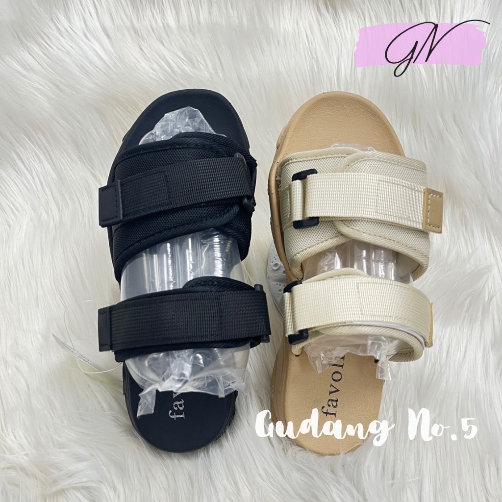 GN-6625-5 Sandal Selop Model Strap Tali Dua Sandal Gunung Import Favoli PVC