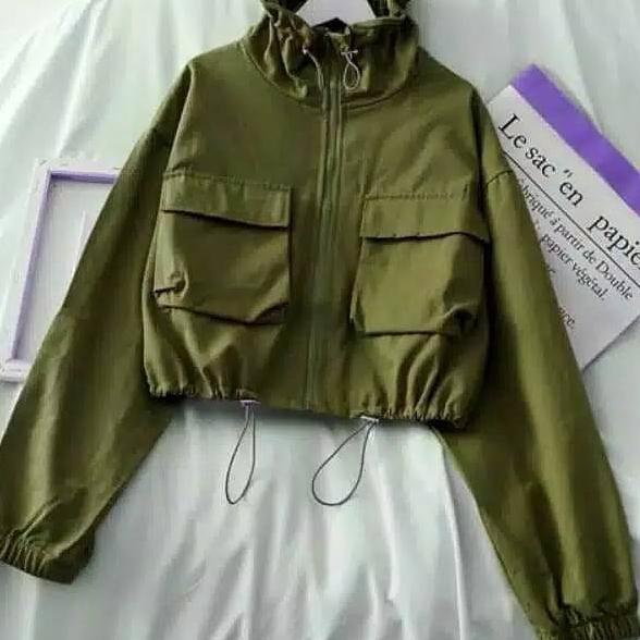 Diskon Spesial--Sury Jaket Crop Wanita Trendy - Jaket Wanita - Jaket Crope Wanita Spesial Promo Knit