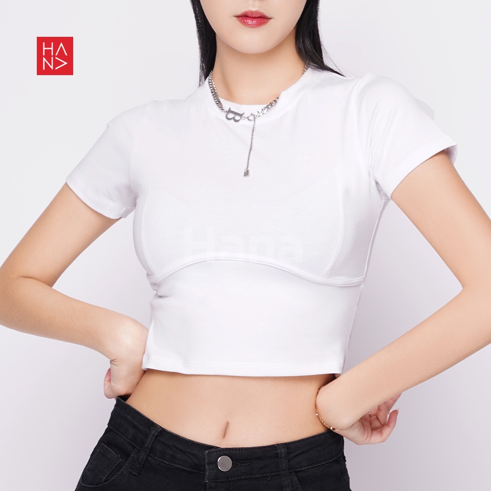 Hana Fashion - Brie T-shirt Round Neck / Kaos Wanita - TS337