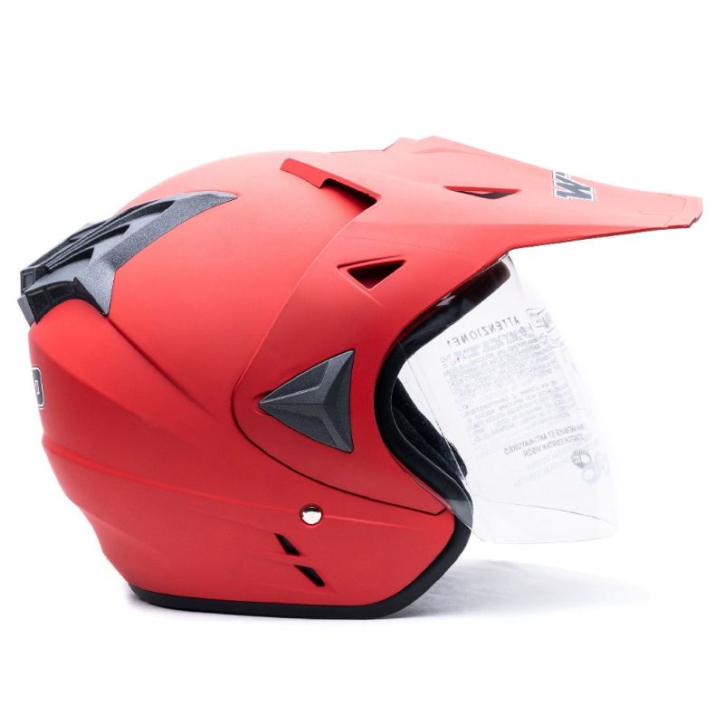 Helm semi cross WTO Doff Merah