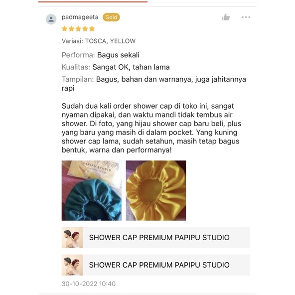 SHOWER CAP PREMIUM PAPIPU STUDIO