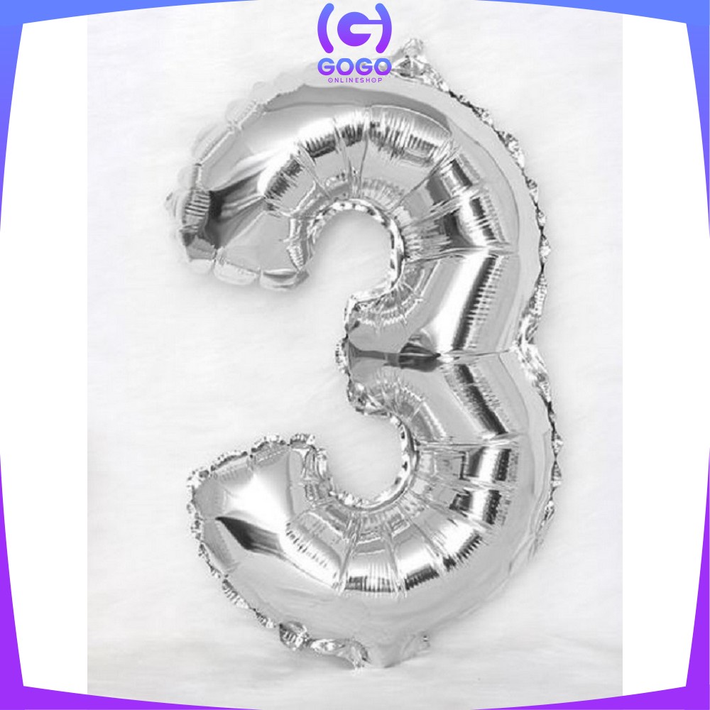 GOGO-C390 Ballon Foil Abjad Alphabet Polos Silver A-Z Balon Foil Angka 0-9 / Balon Foil Huruf Abjad Alphabet Angka Polos / Baloon Huruf Dan Angka Perlengkapan Ulang Tahun