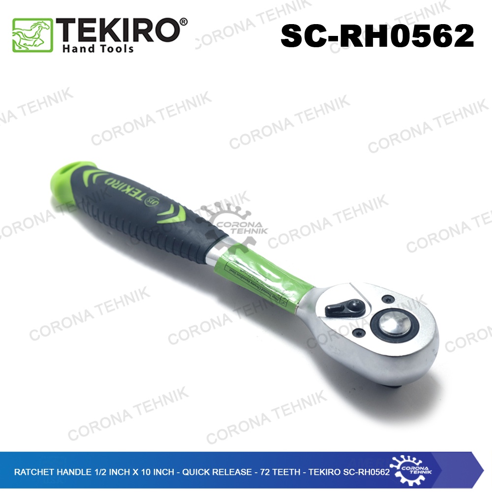 Tekiro - Ratchet Handle 1/2 Inch x 10 Inch - Quick Relese - 72 Teeth