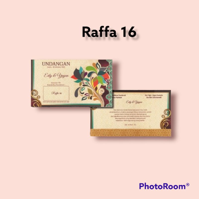 RAFFA 16 | Blangko Undangan Pernikahan | Undangan Pernikahan | Kartu Undangan Nikah | Kartu Undangan