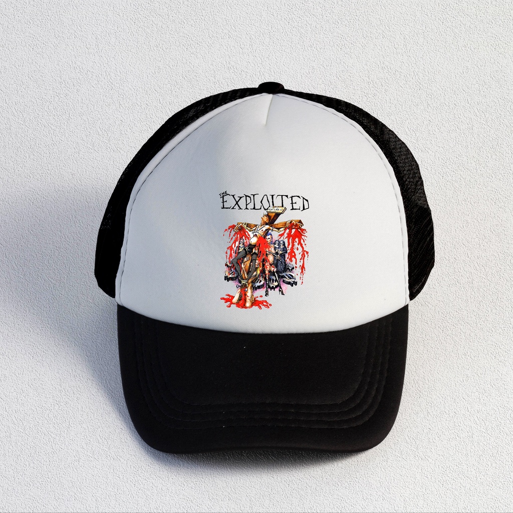 The Exploited | Trucker Hat Best Seller | Topi Pria | Topi | Trucker | Topi Band | Baseball | Band | Topi Jaring | Topi Sablon | Head Studio