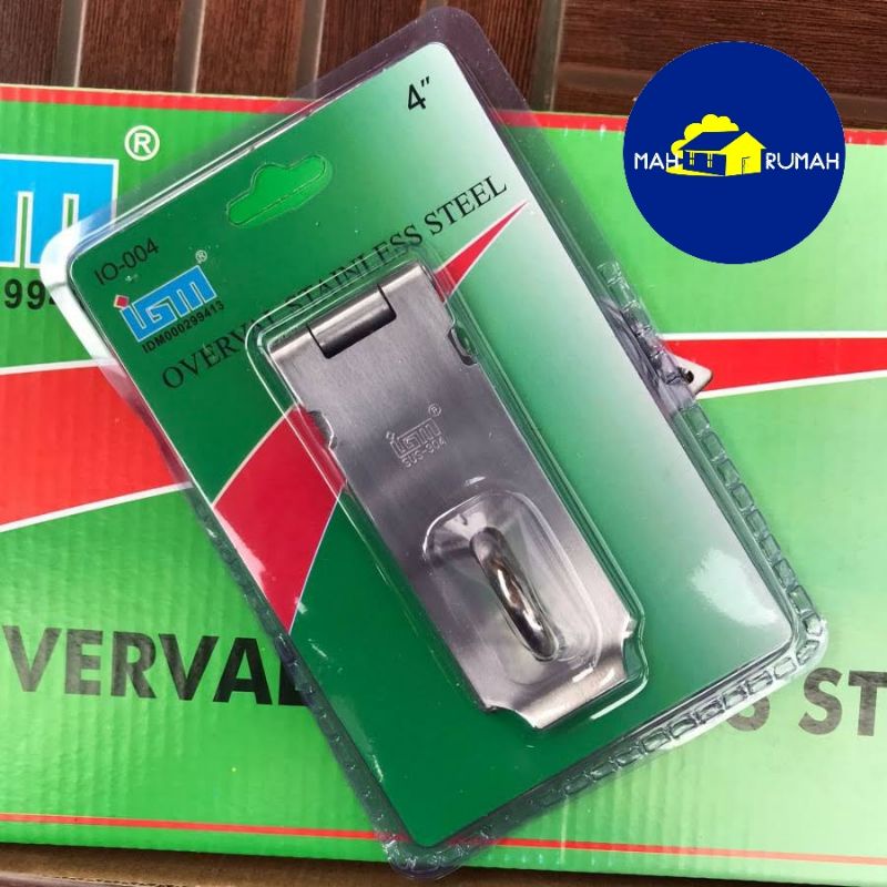 OVERVAL STAINLESS Overpal Besi Grendel Slot Kunci Gembok Lemari Pintu 3&quot; 4&quot; 5&quot; inch - IGM IO-004