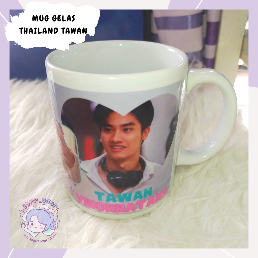 [MOHON TAMBAH BUBLE WRAP] MUG GELAS AKTOR THAILAND COSTUM REQUEST GAMBAR