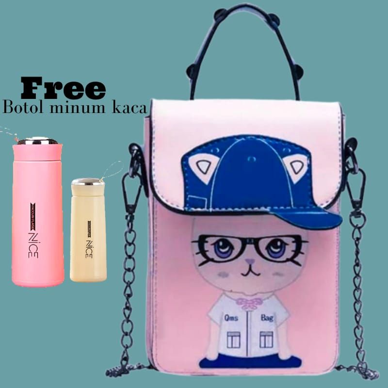 (COD)Pocket TOPI Catty Phone / Pocket Selempang wanita Murah
