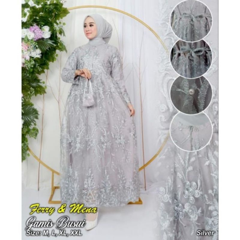 Gamis brokat busui//dress modern kondangan//gamis pesta modern//gamis terlariss//gamis murah//gamis lebaran