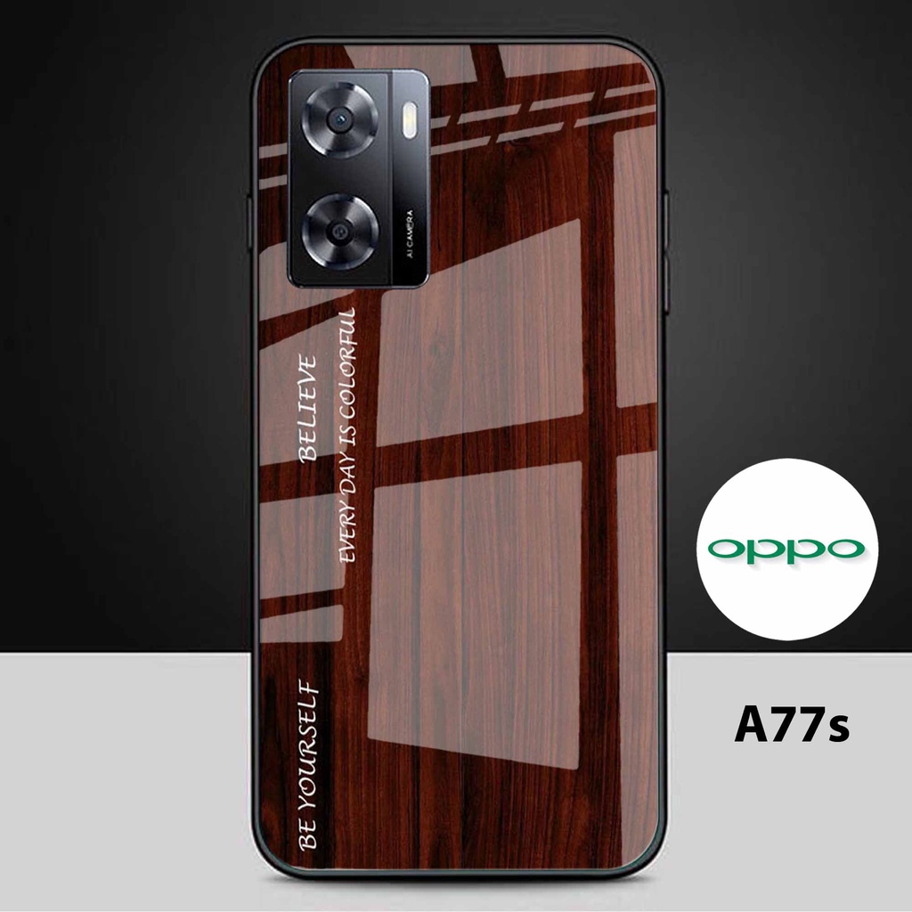 [N40] Softcase Glass Kaca Oppo A77s - Case HP Oppo A77s - Casing HP Oppo A77s