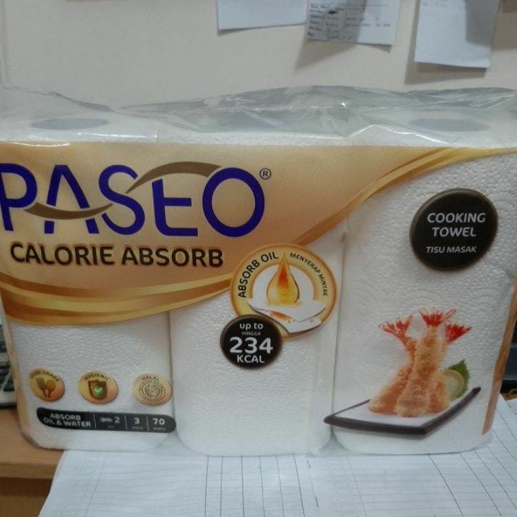 Tisu Dapur Paseo 3 Roll calorie Absorb Towel Tissue 70sheet (no.136)