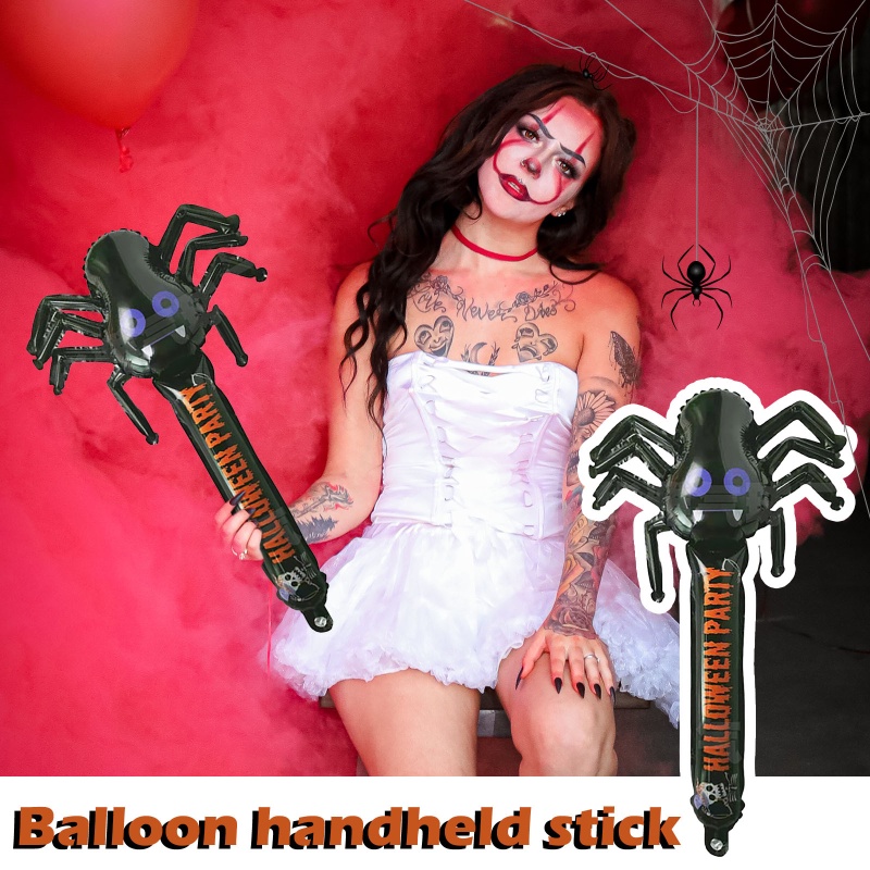 Balon Foil Aluminum Desain Devil Spider Pumpkin Untuk Dekorasi Pesta Halloween