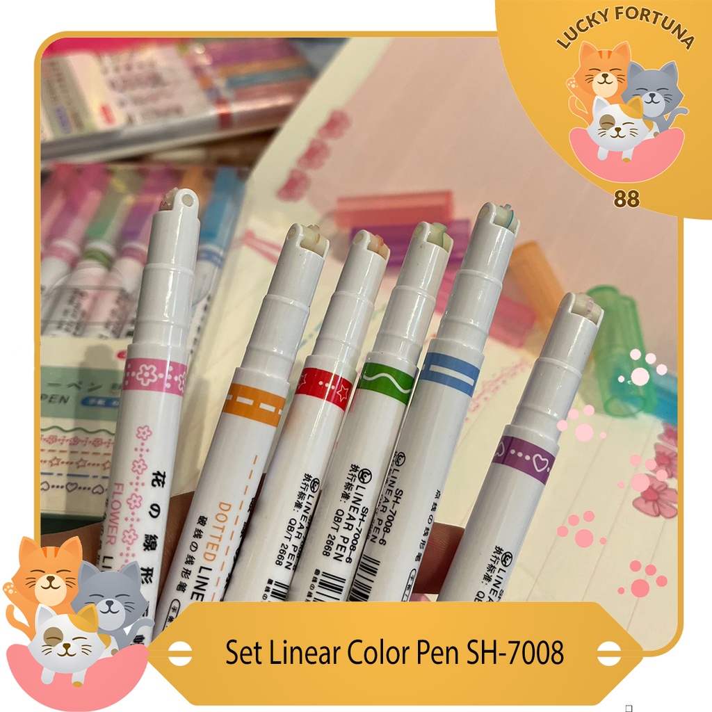 

[LuckyFortuna88] Pulpen Berwarna 1 set 6 Pcs Pen Berwarna 1 Set 6 Pcs Set Linear Color Pen SH 7008 1 set 6 pcs alat tulis sekolah alat tulis kantor