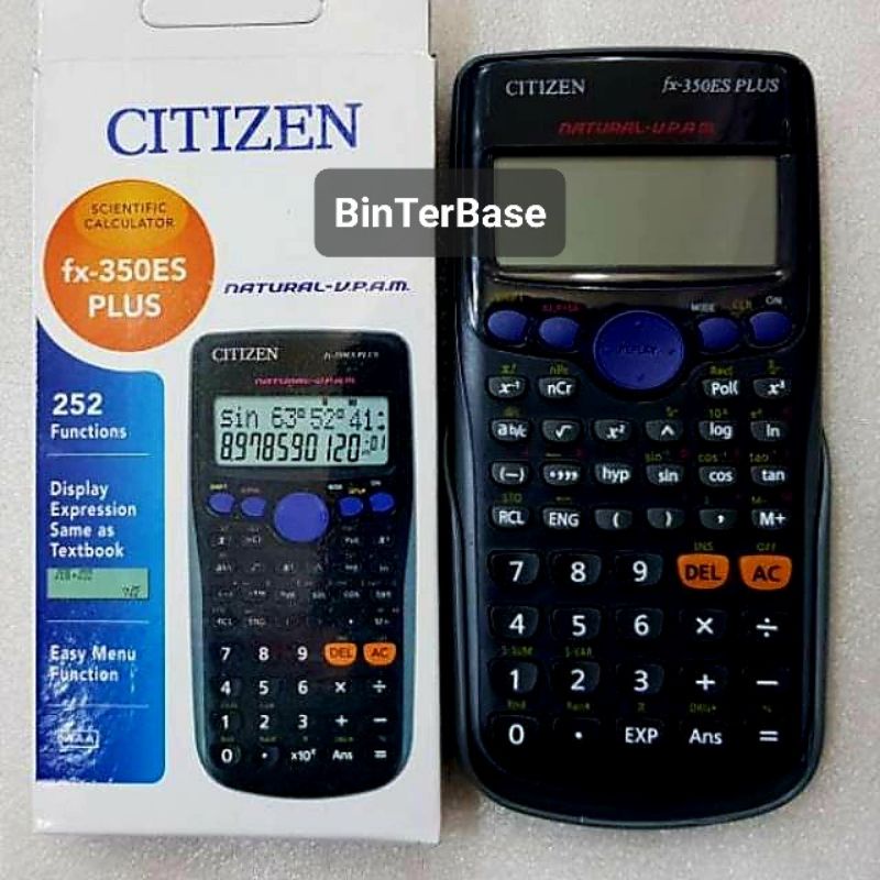 

Kalkulator calculator Scientific ilmiah Citizen FX 350 ES Plus 252 Function 2 Line display
