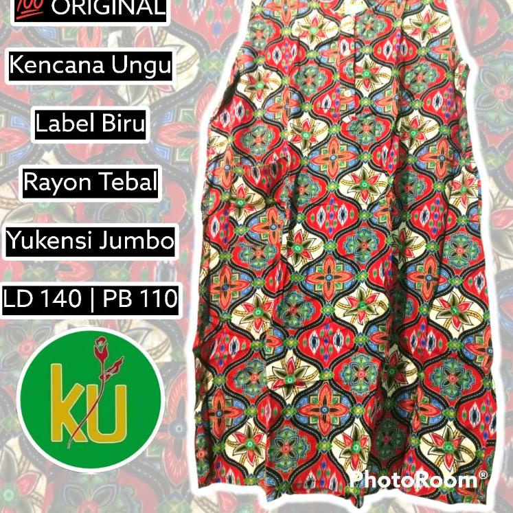 DASTER BATIK KENCANA UNGU JUMBO ORIGINAL LABEL BIRU LD 140 | DASTER YUKENSI || DASTER TANPA LENGAN |