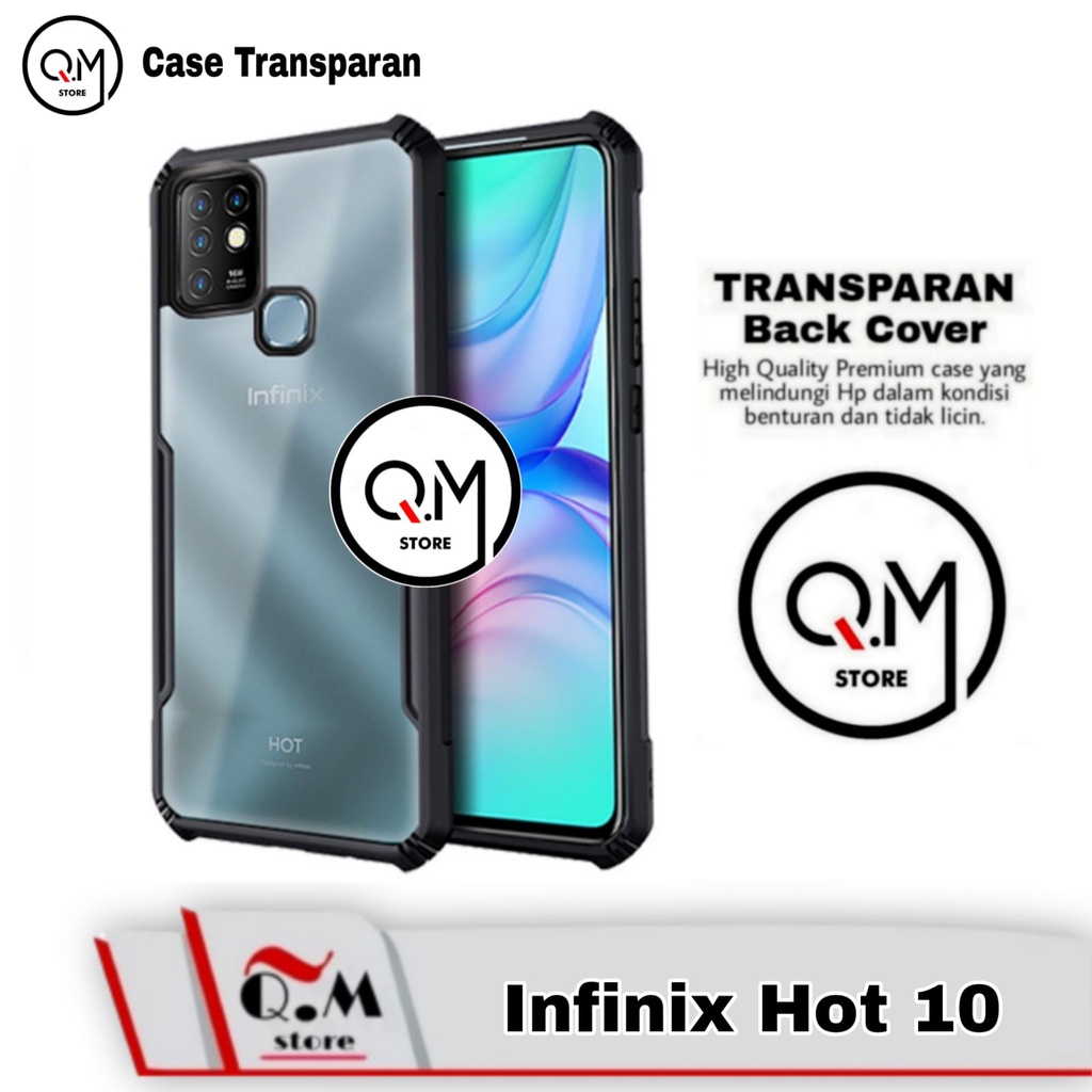 Case Transparan Infinix Hot 10 Softcase Transparan Armor Acrilik Pelindung Back Cover