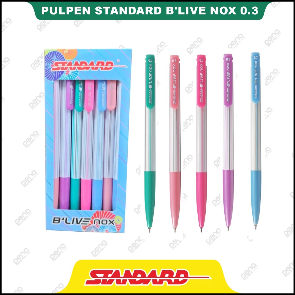 Bolpen / Pulpen Standard B'Live Nox 0.3 Warna Hitam