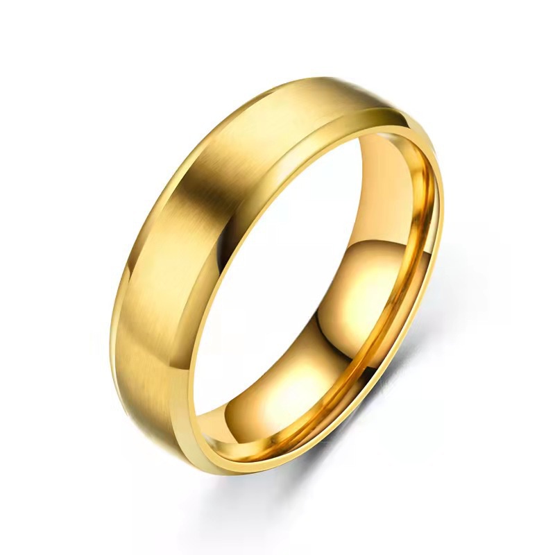 Cincin Bahan stainless steel Ukuran 6mm Untuk Pria