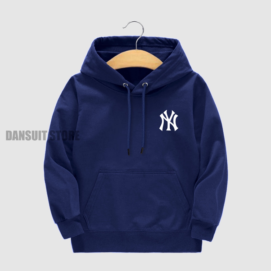 Sweater Hoodie Anak Laki-laki/Perempuan Usia 4-13 Tahun Hoodie Anak Motif NY Yankees Terbaru Bahan Tebal Premium