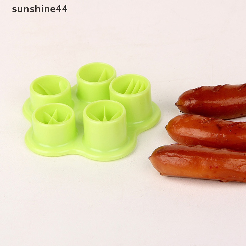 Sunshine 5 In 1 Cetakan Pemotong Sosis / Hot Dog / Hamburger DIY