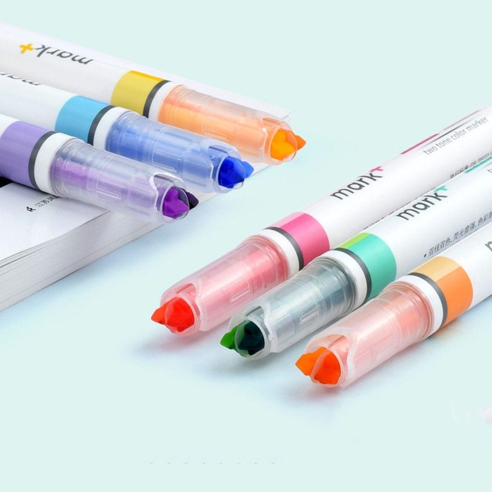 Mxbeauty Pulpen Stabilo Hadiah Untuk Anak Lukisan Perlengkapan Tulisan Spidol Set Alat Tulis Kantor Ujung Miring Bolpen Neon