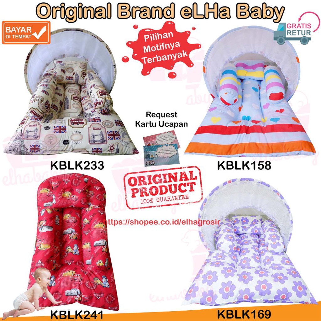 Tempat Tidur Bayi Lucu Kelambu Lipat Set Baru Lahir | Paket Produk Kasur Baby Newborn Karakter Murah