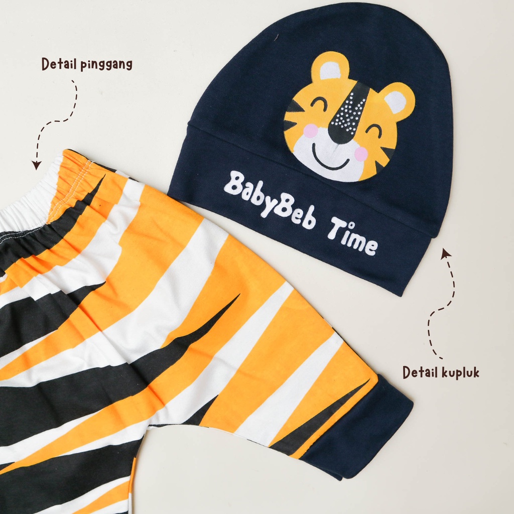 Nuna Store Baju anak laki laki / Setelan Baju Celana Anak Bayi laki laki dan perempuan  6-18 bulan cowok cewek adem BBB Motif Tiger