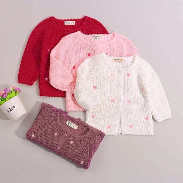 Zahra Cardigan Anak Perempuan Amore Bahan Rajut | Atasan Anak Terlaris Umur 1-5 Tahun