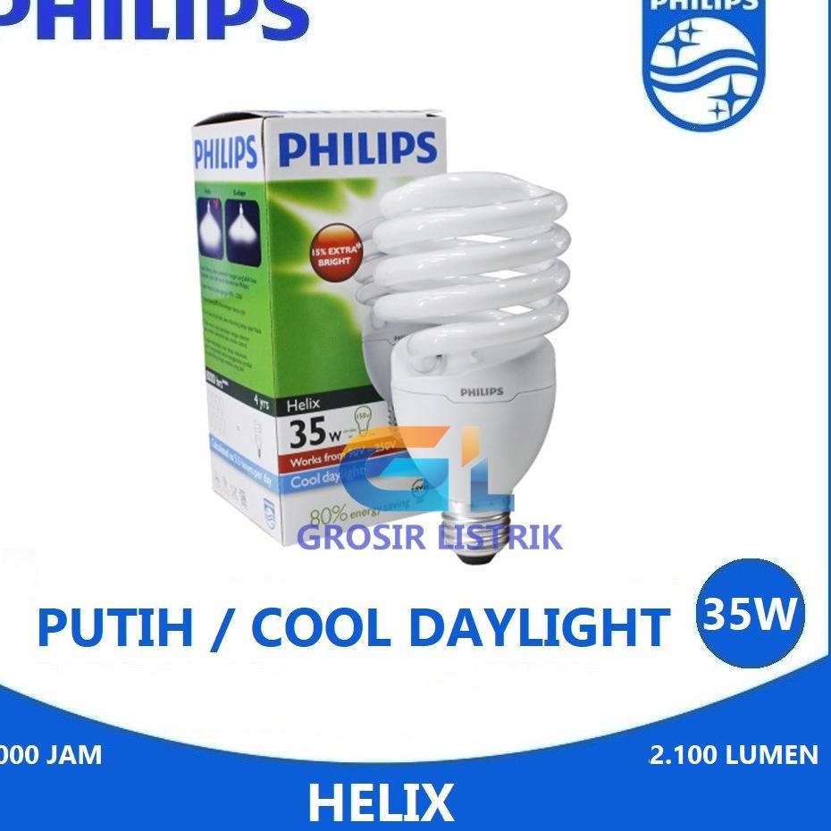 GR.18Oc22ᶻ ▪ Lampu Philips Helix 35W Putih Cool Daylight 6Spiral Tornado 35 Watt W 35Watt Original G