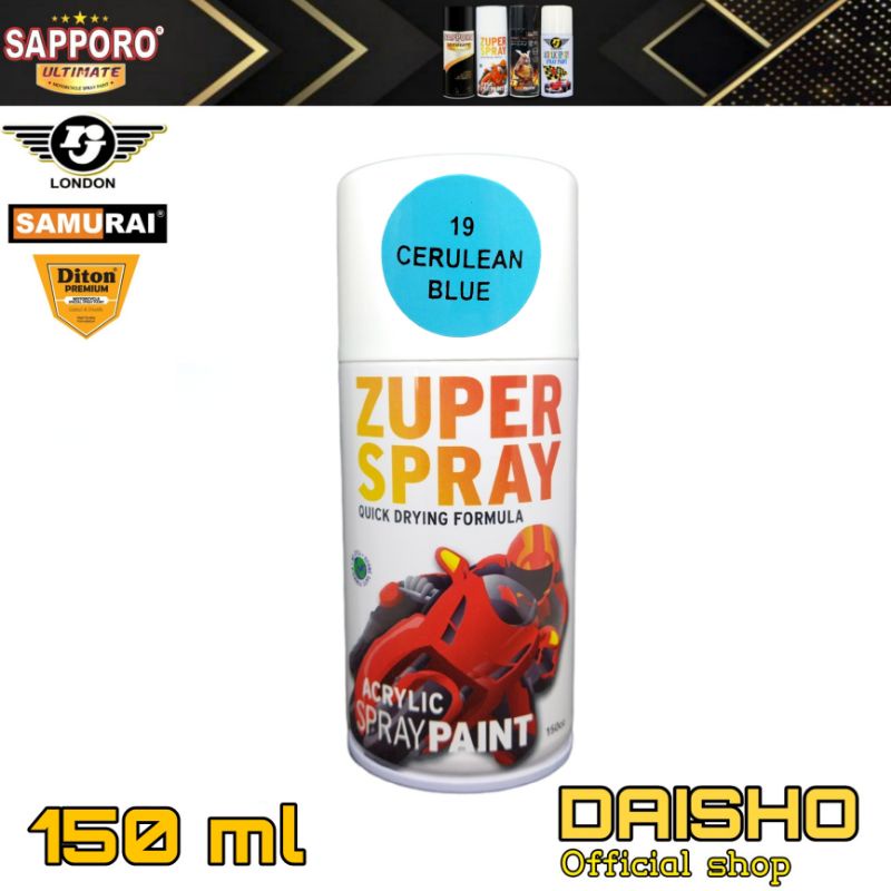 Pilok pilox 150ml cerulean blue (ice vanila blue) zuper spray cat semprot spray paint