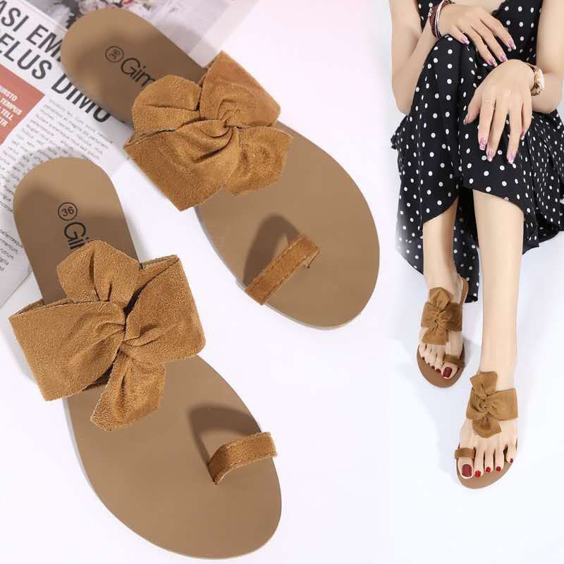 Sandal Flat Wanita Selop Jepit Pita Bunga